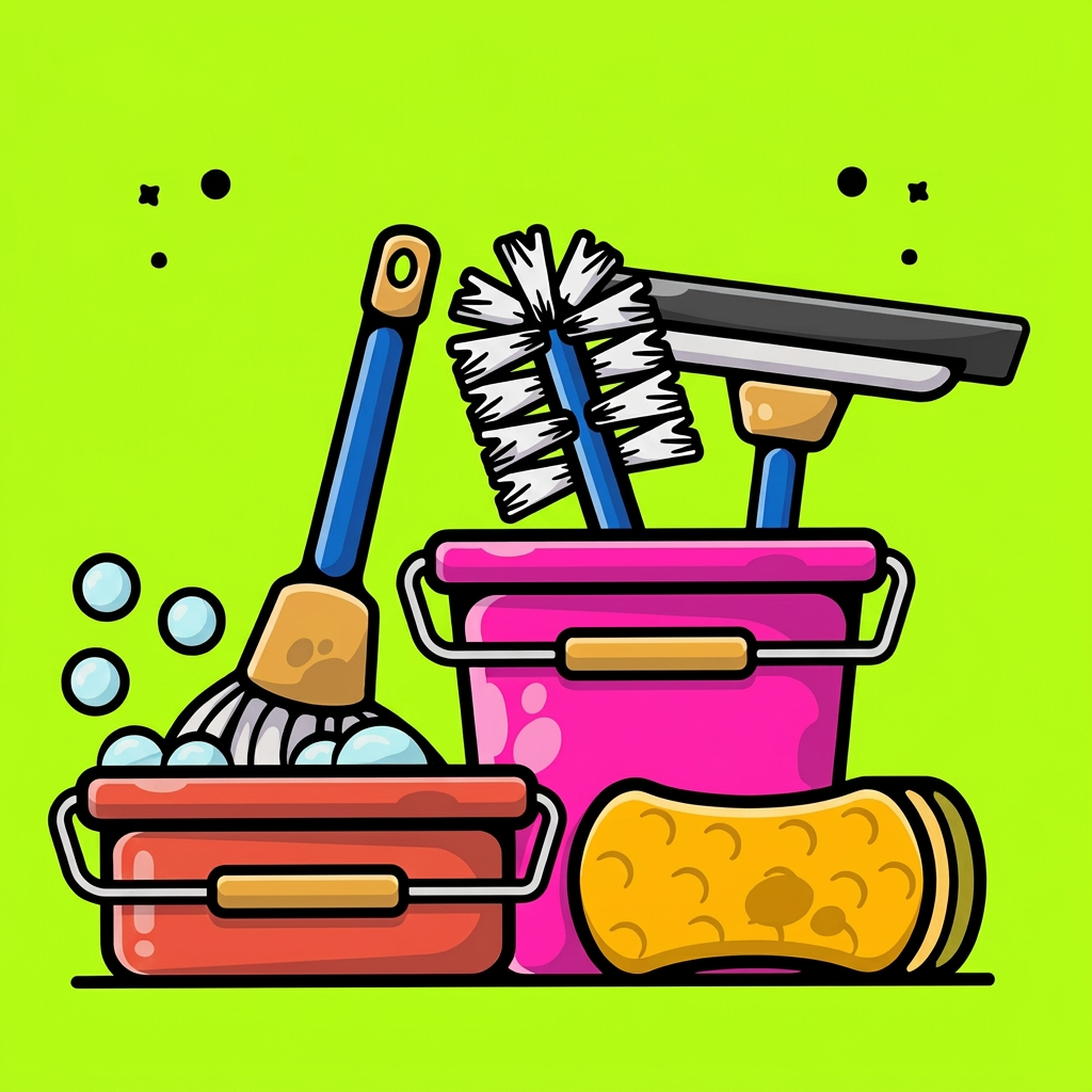 Cleaning supplies illustration